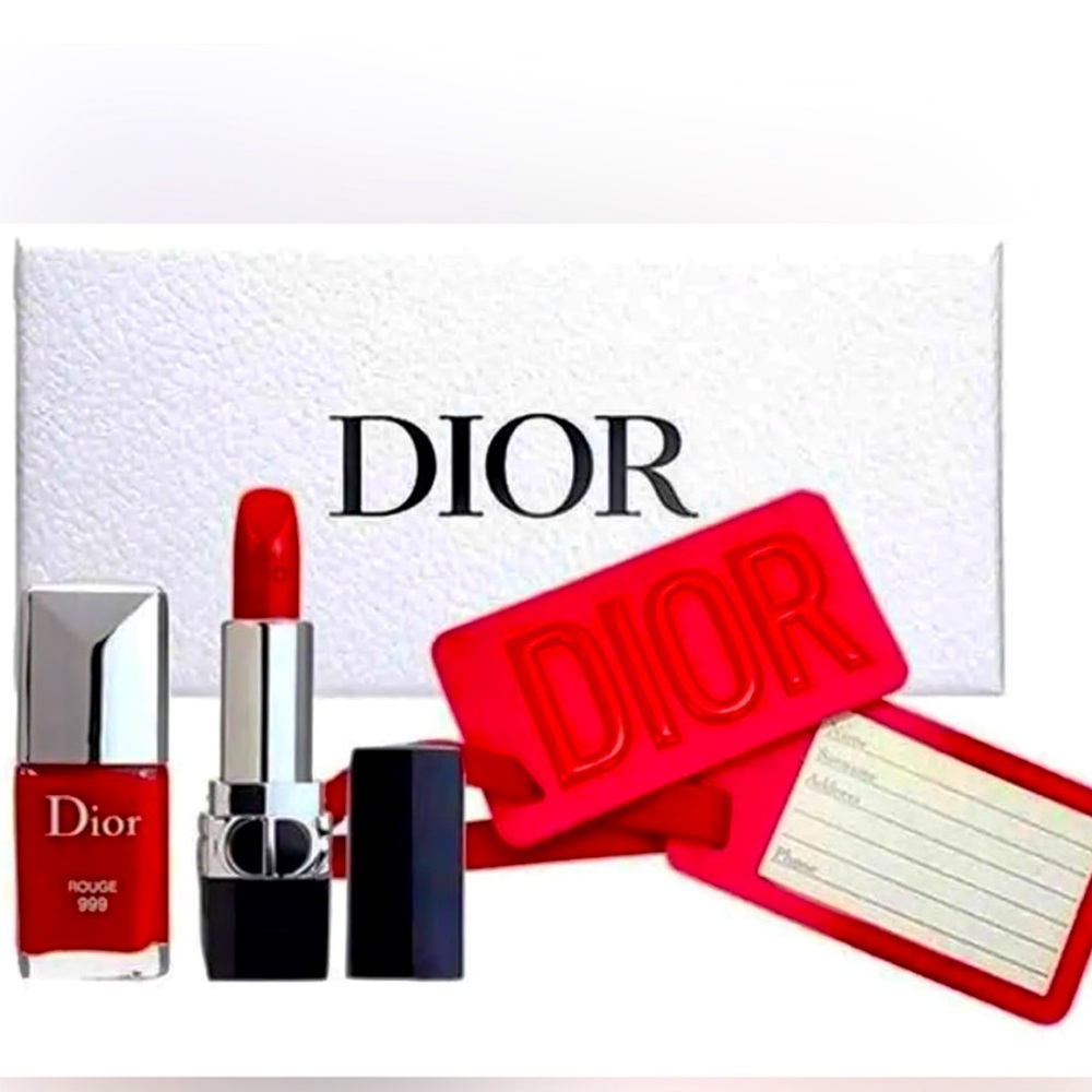 Dior Travel Set - Lipstick, Nail Polish, Luggage Tag